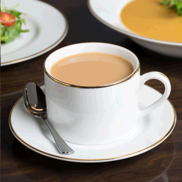 Rental store for Coffee Cup - Gold Rim 8 ounce in Plymouth MA