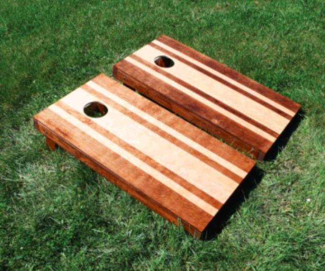 Rental store for Stained Striped Hardwood Cornhole Game in Plymouth MA