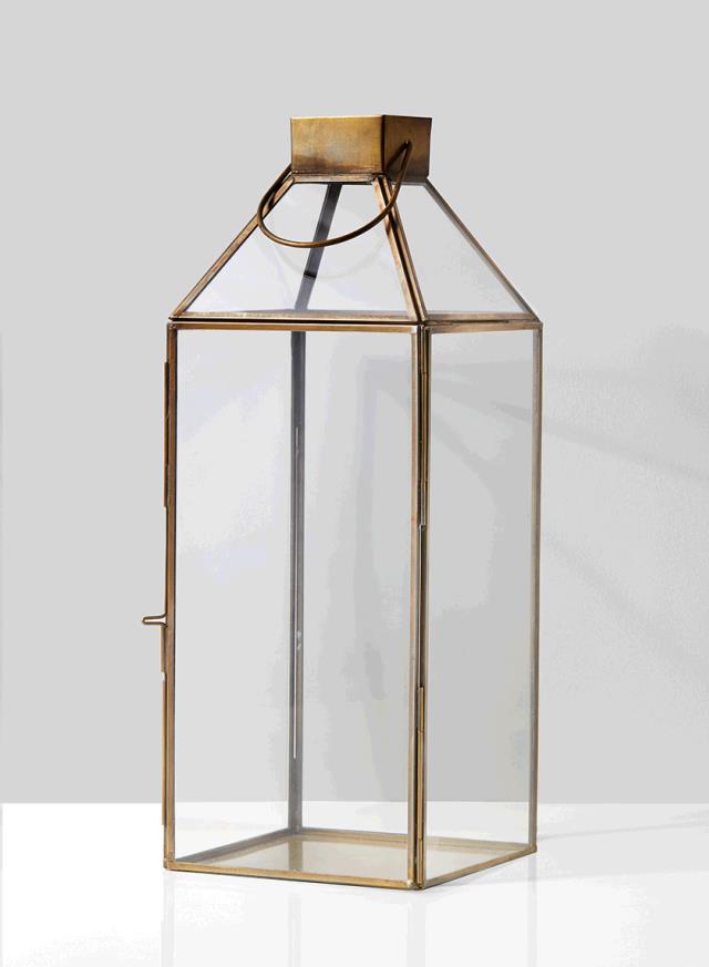 Rental store for Large Square Gold Lantern - 6  sq x 16 in Plymouth MA