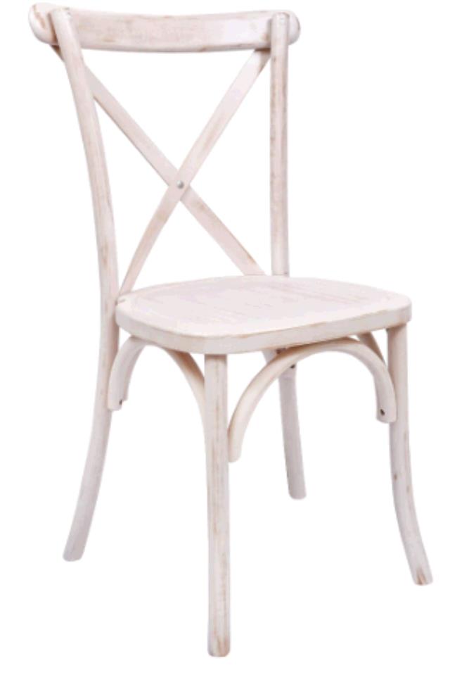 Rental store for Chair - Crossback Chair Distressed Ivory in Plymouth MA